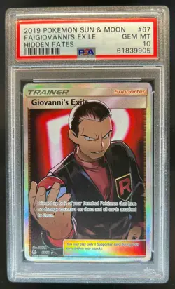 2019 Pokemon SM Hidden Fates Giovanni's Exile #67/68 PSA 10 - Image 1