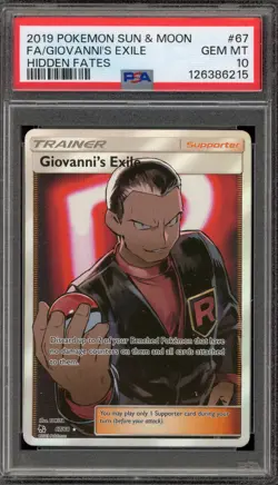 Pokemon Giovanni's Exile Hidden Fates Full Art #67 PSA 10 Gem Mint - Image 1
