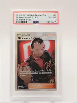 GIOVANNI'S EXILE 2019 POKEMON HIDDEN FATES ULTRA RARE A 67/68 PSA 10 Q0465 - Image 1