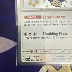 SNORLAX 202/091 Pokemon TCG SV Scarlet and Violet: Paldean Fates Shiny Rare NM - Image 5