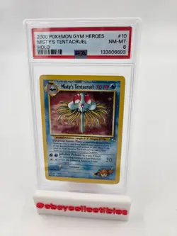 Pokemon TCG Misty's Tentacruel Holo Rare Card 10/132 Gym Heroes PSA 8 - Image 1