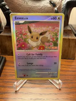 Eevee 62/100 Pokemon Majestic Dawn Holo Card BK Promo LP - Image 1