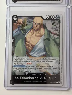 St. Ethanbaron V. Nusjuro OP13-080 Carrying On His Will 4 Foil Card Play Set - Image 4