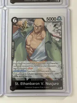 St. Ethanbaron V. Nusjuro OP13-080 Carrying On His Will 4 Foil Card Play Set - Image 5