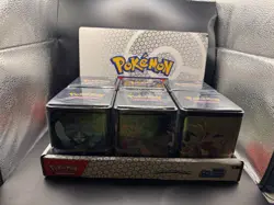 Pokemon TCG 2025 Stack ‘Em High Stacking Tins (6 Tins) 18 Packs 12 Stickers FS - Image 1