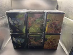 Pokemon TCG 2025 Stack ‘Em High Stacking Tins (6 Tins) 18 Packs 12 Stickers FS - Image 3