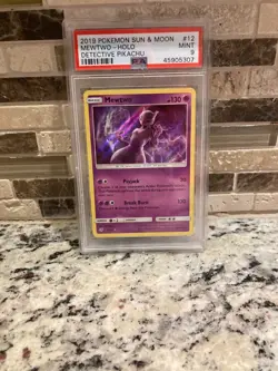 Graded Mint 9 Mewtwo Holo From Detective Pikachu Pokemon Series - Image 1