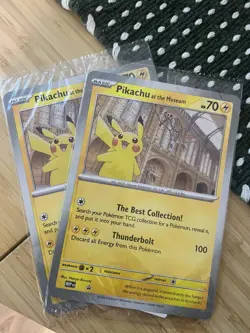 2 Cards Pokemon TCG Pikachu At The Museum Jumbo Promo National History Sealed x2 - Image 1