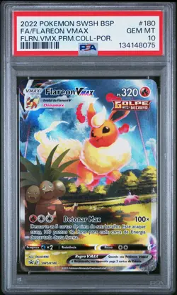 2022 POKEMON SWSH BLACK STAR PROMO #180 FULL ART/FLAREON VMAX PSA 10 - Image 1