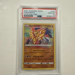 2020 Pokemon SWSH Vivid Voltage Zamazenta #102/185 PSA 10 Gem Mint - Image 1