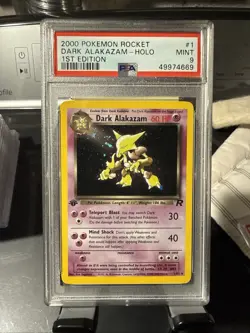 POKEMON TCG - DARK ALAKAZAM 1/82 POKEMON PSA 9 FIRST EDITION ROCKET HOLO RARE - Image 1