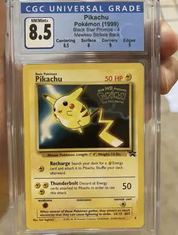 Pokemon The First Movie Pikachu Promo #4 CGC 8.5 PSA 9 - Image 1