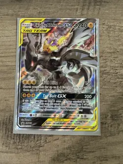 2019 Pokemon Pikachu & Zekrom GX TAG TEAM Black Star Promo SM168 LP-NM - Image 1