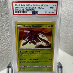 2017 Pokemon Sun & Moon Shining Legends #9 Shining Genesect Holo - PSA 9 MINT - Image 1