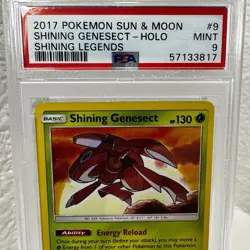 2017 Pokemon Sun & Moon Shining Legends #9 Shining Genesect Holo - PSA 9 MINT - Image 2