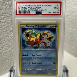 2017 Pokemon Sun & Moon Shining Legends Shining Volcanion Holo #27 - PSA 9 MINT - Image 1