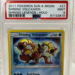 2017 Pokemon Sun & Moon Shining Legends Shining Volcanion Holo #27 - PSA 9 MINT - Image 2