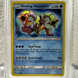 2017 Pokemon Sun & Moon Shining Legends Shining Volcanion Holo #27 - PSA 9 MINT - Image 3