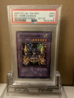 PSA 9 YuGiOh XZ-Tank Cannon MFC-053 1st Edition Magician's Force MINT 2003 - Image 1