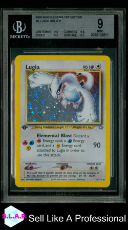 LUGIA HOLO R 2000 POKEMON NEO GENESIS 1ST EDITION 9 BGS 9.0 - Image 1