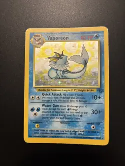 Pokemon TCG Vaporeon Holo Card Jungle Unlimited Edition 12/64 LP Condition - Image 1