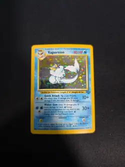 Pokemon TCG Vaporeon Jungle Holo Card 12/64 Unlimited Rare LP Condition - Image 1