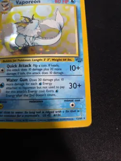 Pokemon TCG Vaporeon Jungle Holo Card 12/64 Unlimited Rare LP Condition - Image 4
