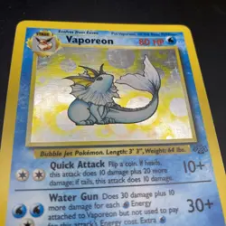 Pokemon TCG Vaporeon Jungle Holo Card 12/64 Unlimited Rare, LP Condition - Image 2