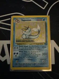 Pokemon TCG Vaporeon Holo Card Jungle Unlimited Edition 12/64 Vintage LP - Image 1