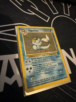 Pokemon TCG Vaporeon Holo Card Jungle Unlimited Edition 12/64 Vintage LP - Image 2