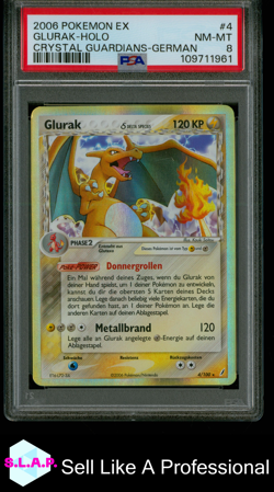 GLURAK-HOLO CRYSTAL GUARDIANS-GERMAN POKEMON EX CRYSTAL GUARDIANS 2006 4 PSA 8 - Image 1