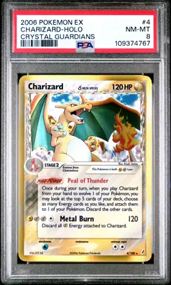 2006 POKEMON EX CRYSTAL GUARDIANS #4 CHARIZARD-HOLO PSA 8 - Image 1