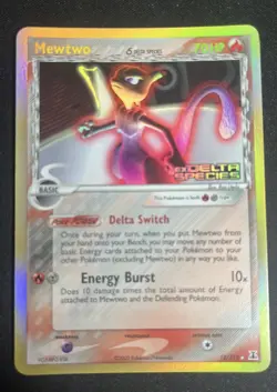 2005 Pokemon Mewtwo 12/113 EX DELTA SPECIES STAMPED HOLO SP RARE - Image 2
