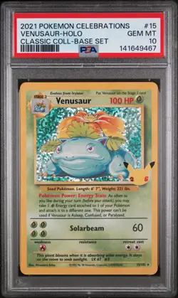 PSA 10 Venusaur Celebrations Classic Collection 15/102 Holo Rare Pokemon 2021 - Image 1