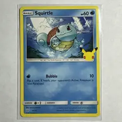 Squirtle 017/025 Regular Card McDonald's 25th Anniversary Pokemon TCG MP - Image 1