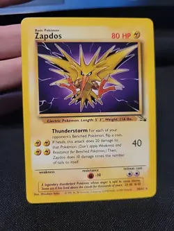 Zapdos 30/62 Unlimited Non-Holo Rare Pokemon TCG Fossil Card NM/LP+ Condition - Image 1