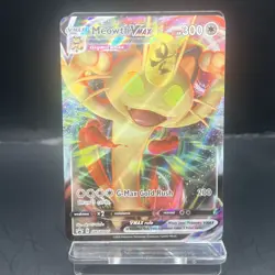 Meowth VMAX SWSH005 Full Art Holo Ultra Rare Pokemon Card Black Star Promo - Image 1