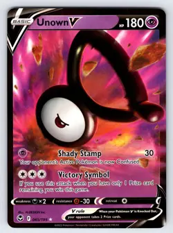 Unown V 065/195 2022 Silver Tempest Pokemon Card TCG Ultra Rare Full Art - Nm - Image 1