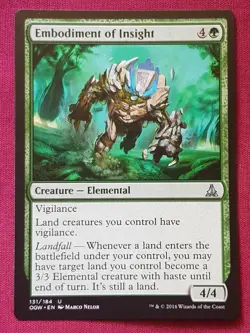 Magic The Gathering OATH OF THE GATEWATCH EMBODIMENT OF INSIGHT green card MTG - Image 1