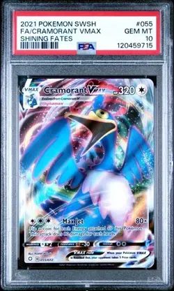 CRAMORANT VMAX #055 PSA 10 • 2021 POKEMON SWORD & SHIELD SHINING FATES FULL ART - Image 1