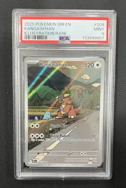2025 Pokemon Destined Rivals Kangaskhan 204/182 PSA 9 Mint Illustration Rare - Image 1
