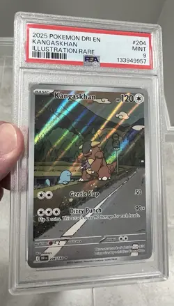 2025 Pokemon Destined Rivals Kangaskhan 204/182 PSA 9 Mint Illustration Rare - Image 4