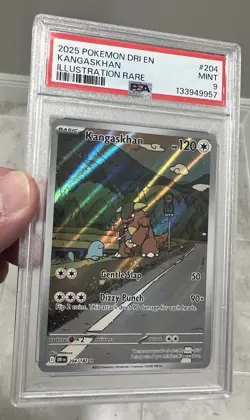 2025 Pokemon Destined Rivals Kangaskhan 204/182 PSA 9 Mint Illustration Rare - Image 5