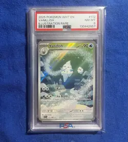 2025 POKEMON WHT EN-WHITE FLARE ILLUSTRATION RARE #112 VANILLISH PSA 8 - Image 1
