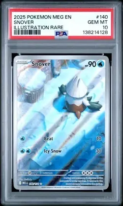 SNOVER #140 PSA 10 • 2025 POKEMON MEG EN MEGA EVOLUTIONS ILLUSTRATION RARE - Image 1