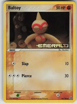Pokemon TCG Baltoy Common Emerald 43/106 - Image 1