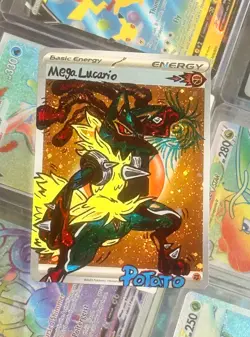 Pokemon TCG Mega Lucario EX 179/132 SIR Mega Evolutions Hand Draw ✍ DIY 🌀 - Image 1