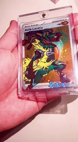 Pokemon TCG Mega Lucario EX 179/132 SIR Mega Evolutions Hand Draw ✍ DIY 🌀 - Image 2