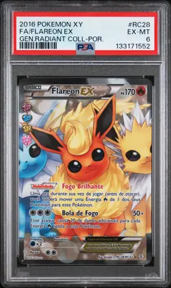 2016 POKEMON XY GENERATIONS RADIANT COLL PORTUGUESE FULL ART/FLAREON EX PSA 6 - Image 1