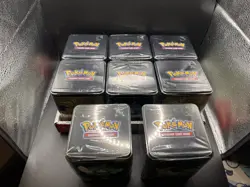 Pokemon TCG 2025 Stack ‘Em High Stacking Tins (8 Tins) 24 Packs 16 Stickers FS - Image 2